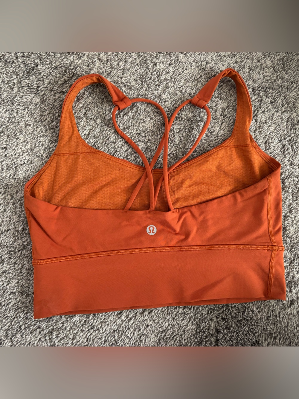 lululemon athletica Orange Strappy Swim Bikini Top with Supportive Band